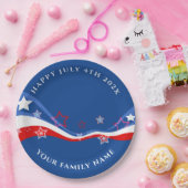 Moderne amerikanische Flagge 4. Juli Design Pappteller (Party)