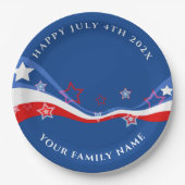 Moderne amerikanische Flagge 4. Juli Design Pappteller (Vorderseite)