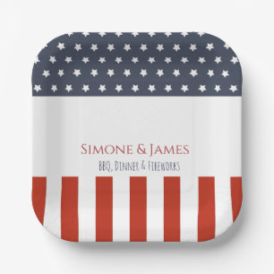 Moderne amerikanische Flagge 4. Juli Partydekorati Pappteller