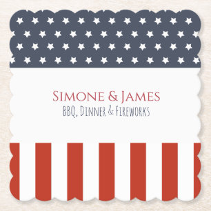 Moderne amerikanische Flagge 4. Juli Partydekorati Untersetzer