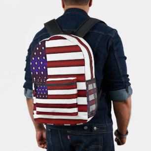 Moderne amerikanische Flagge Bedruckter Rucksack