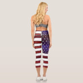 Moderne amerikanische Flagge Capri Leggings (Rückseite)