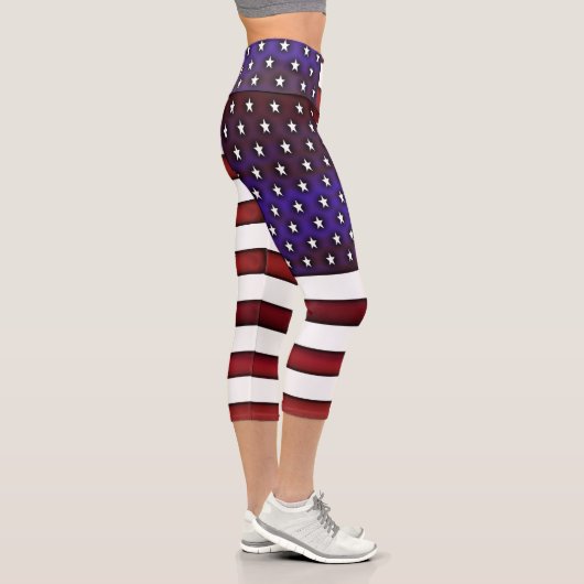 Moderne amerikanische Flagge Capri Leggings (Rechts)