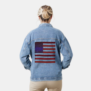 Moderne amerikanische Flagge Jeansjacke