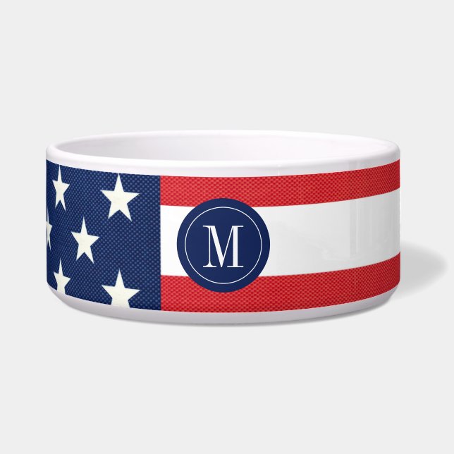 Moderne amerikanische Flagge mit Monogramm  Napf (Vorderseite)