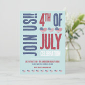 Moderne amerikanische Flagge Patriotic 4. Juli Einladung (Stehend Vorderseite)