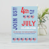 Moderne amerikanische Flagge Patriotic 4. Juli Einladung (Stehend Vorderseite)
