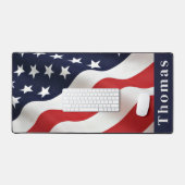 Moderne amerikanische Flagge Personalisiert Patrio Schreibtischunterlage (Tastatur & Maus)