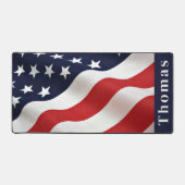 Moderne amerikanische Flagge Personalisiert Patrio Schreibtischunterlage (Vorderseite)