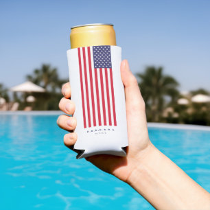Moderne amerikanische Flagge US 4. Juli Sterne Str Selters Dosenkühler
