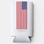 Moderne amerikanische Flagge US 4. Juli Sterne Str Selters Dosenkühler (Rückseite)
