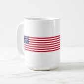 Moderne amerikanische Flaggen Streifen 4. Juli Kaffeetasse (Vorderseite Links)