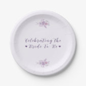 Moderne Amethyst Blumen Brause Dusche Individualis Pappteller (Vorderseite)