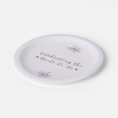 Moderne Amethyst Blumen Brause Dusche Individualis Pappteller (Schrägansicht)