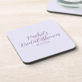 Moderne Amethyst-Wasserfarbe-Minimal-Brautparty Getränkeuntersetzer (Linke Seite)