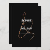 Moderne Ampere und Minimalistische Schwarze Hochze Einladung (Vorne/Hinten)