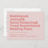 Moderne Ampere und rosa Hochzeitspause Postkarte (Vorne/Hinten)