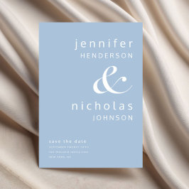 Moderne Ampere und Typografie Blaue Hochzeit Save The Date