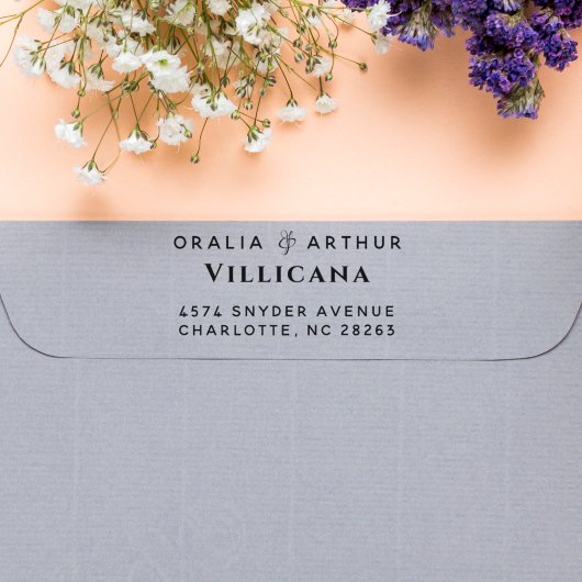 Moderne Ampersand Couple Names Rücksendeadresse Permastempel