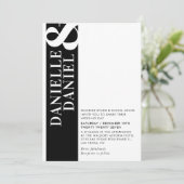 MODERNE AMPERSAND Typografie, einfach schwarz-weiß Einladung (Stehend Vorderseite)