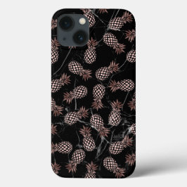 Moderne Ananas aus schwarzem Marmor Rose Case-Mate iPhone Hülle