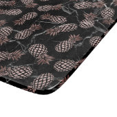 Moderne Ananas aus schwarzem Marmor Rose Schneidebrett (Ecke)