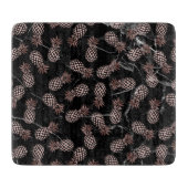 Moderne Ananas aus schwarzem Marmor Rose Schneidebrett (Vorderseite)