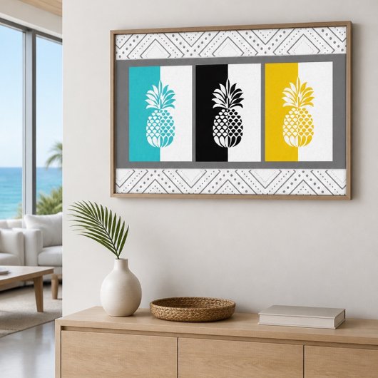 Moderne Ananas farbenfrohe Canvas Print Leinwanddruck