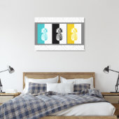 Moderne Ananas farbenfrohe Canvas Print Leinwanddruck (Insitu (Schlafzimmer))