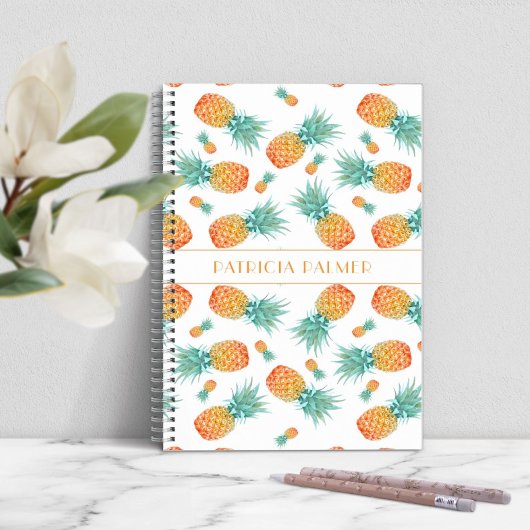 Moderne Ananas-Frucht-Muster Notizblock