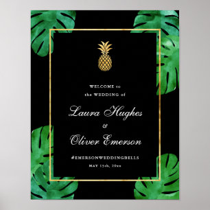 Moderne Ananas-Hochzeit - Begrüßung Poster