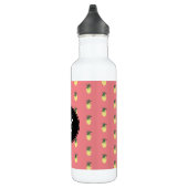 Moderne Ananas-Illustration Circular Monogram Edelstahlflasche (Rechts)