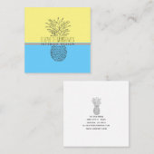 Moderne Ananas Illustration Räume Designer Quadratische Visitenkarte (Vorne/Hinten)