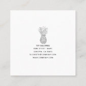 Moderne Ananas Illustration Räume Designer Quadratische Visitenkarte (Rückseite)