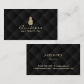 Moderne Ananas-Luxusschwarzes u. Goldmuster Visitenkarte (Vorne/Hinten)