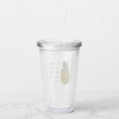 Moderne Ananas mit Aquarellfarbe & positives Zitat Acryltrinkbecher (Rückseite)