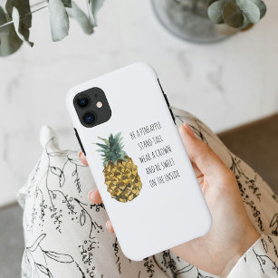 Moderne Ananas mit Aquarellfarbe & positives Zitat Case-Mate iPhone Hülle