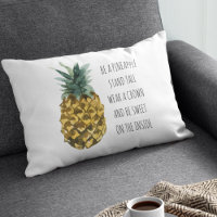 Moderne Ananas mit Aquarellfarbe & positives Zitat