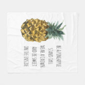 Moderne Ananas mit Aquarellfarbe & positives Zitat Fleecedecke (Vorderseite (Horizontal))