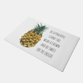 Moderne Ananas mit Aquarellfarbe & positives Zitat Fußmatte (Schrägansicht)