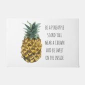 Moderne Ananas mit Aquarellfarbe & positives Zitat Fußmatte (Vorderseite)