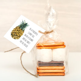 Moderne Ananas mit Aquarellfarbe & positives Zitat Geschenkanhänger