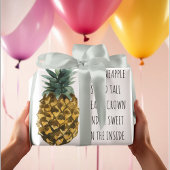 Moderne Ananas mit Aquarellfarbe & positives Zitat Geschenkpapier
