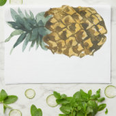 Moderne Ananas mit Aquarellfarbe & positives Zitat Geschirrtuch (Gefaltet)