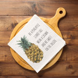 Moderne Ananas mit Aquarellfarbe & positives Zitat Geschirrtuch<br><div class="desc">Moderne Ananas mit Aquarellfarbe & positives Zitat</div>