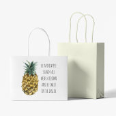 Moderne Ananas mit Aquarellfarbe & positives Zitat Große Geschenktüte