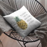 Moderne Ananas mit Aquarellfarbe & positives Zitat Kissen<br><div class="desc">Moderne Ananas mit Aquarellfarbe & positives Zitat</div>