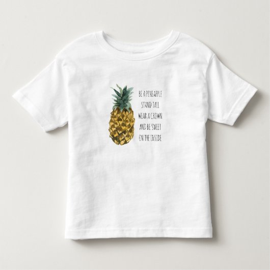 Moderne Ananas mit Aquarellfarbe & positives Zitat Kleinkind T-shirt (Vorderseite)