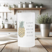 Moderne Ananas mit Aquarellfarbe & positives Zitat Mattglas Bierglas