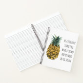 Moderne Ananas mit Aquarellfarbe & positives Zitat Notizblock (Innenseite)